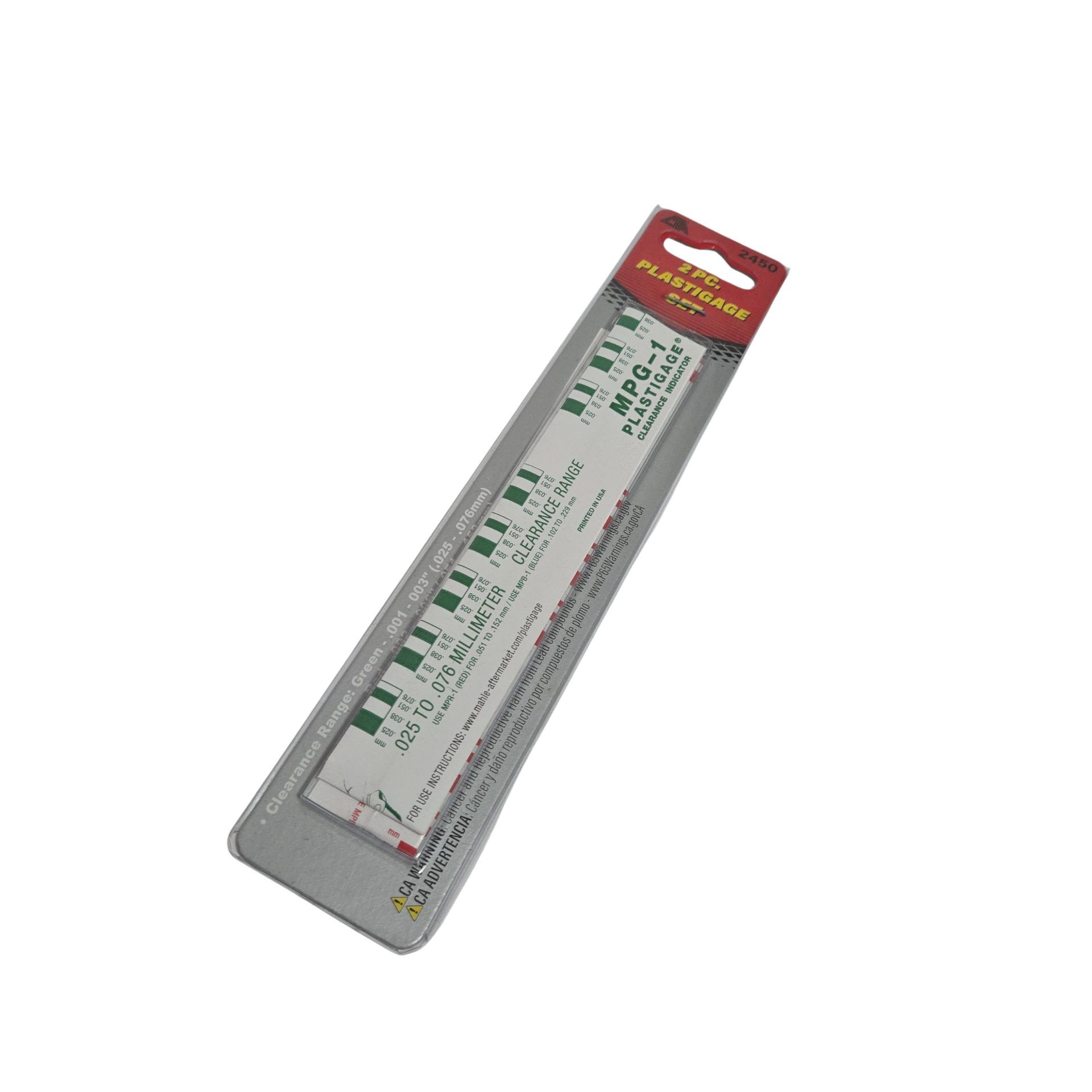 kIT Plastigage verde (0,25 mm a 0,076mm) e vermelho (0,51 mm a 0,152 mm)
